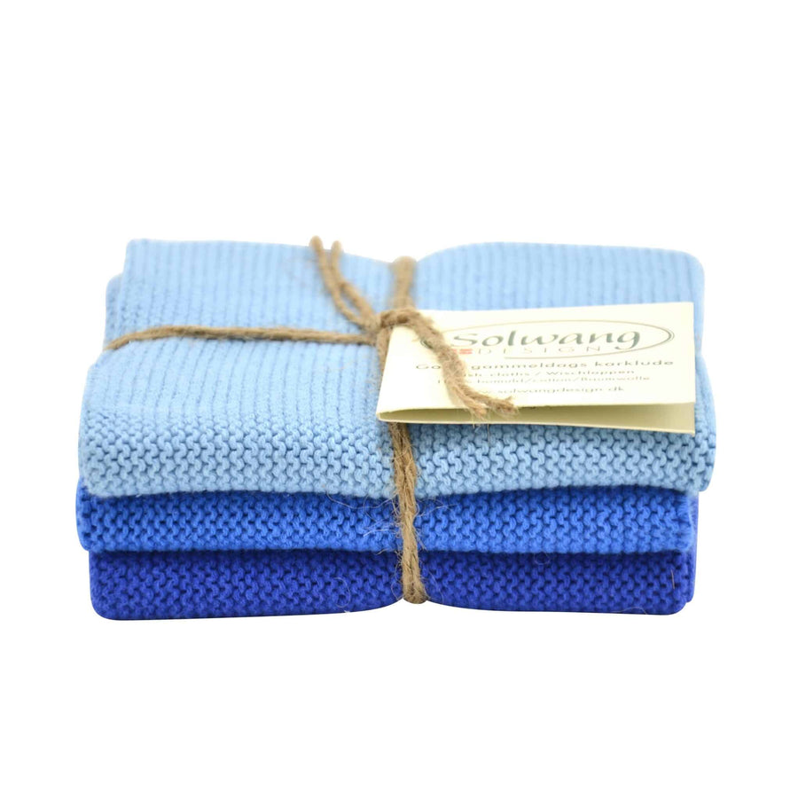 232425 Solwang Organic Dish Cloths - Bright Blue Combi