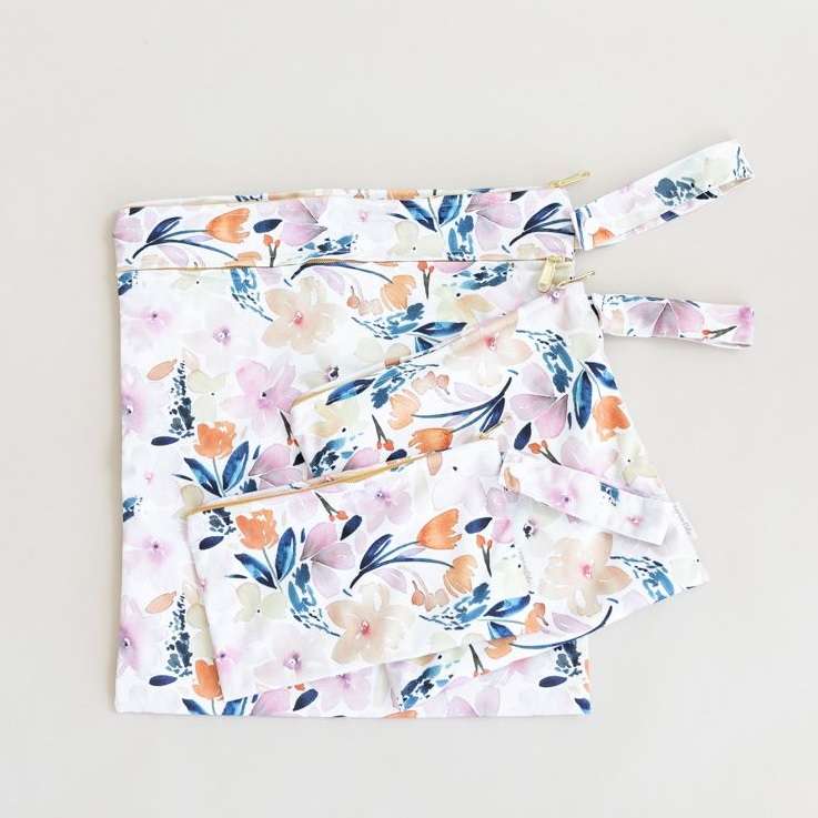 Bare and Boho Small, Medium and Large Wet Bag - Sunshine Floral