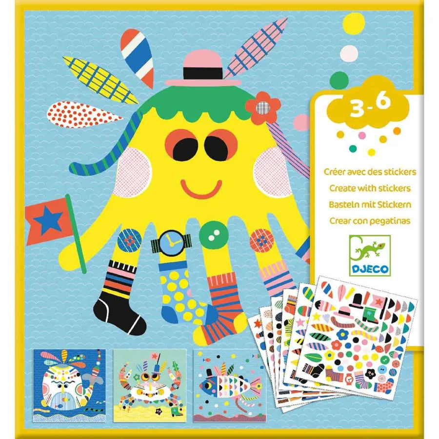 Djeco Create with Stickers 3-6y Sea Life