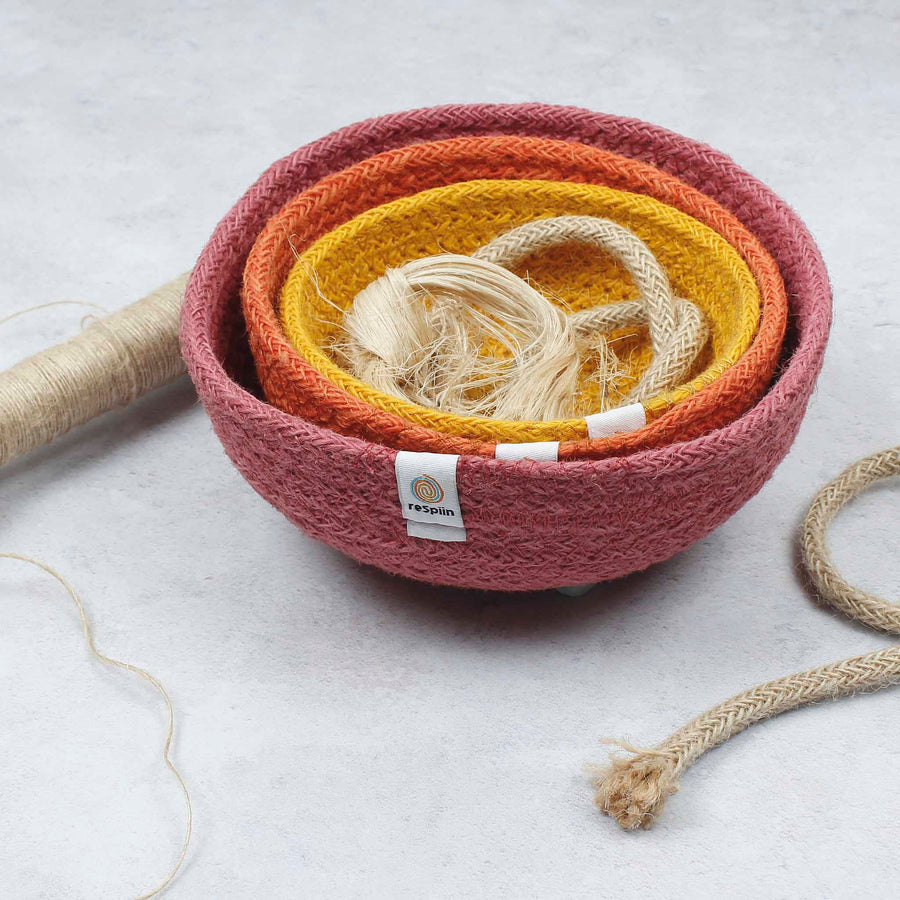 ReSpiin Jute Bowl Set (Mini - Fire)