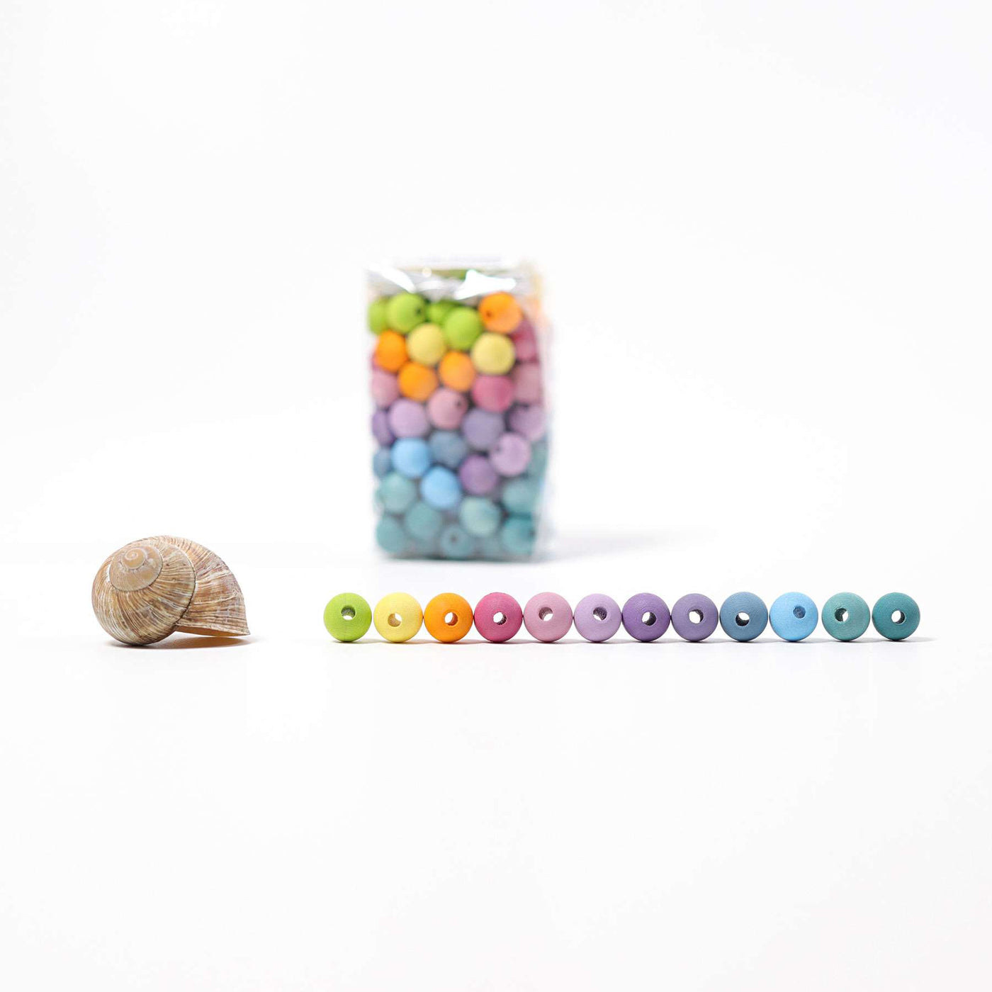10259 Grimms 120 Small Pastel Wooden Beads