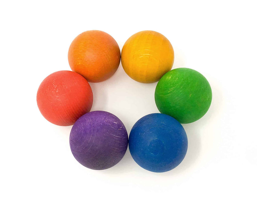 © Joguines Grapat: 6 Rainbow Wooden Balls