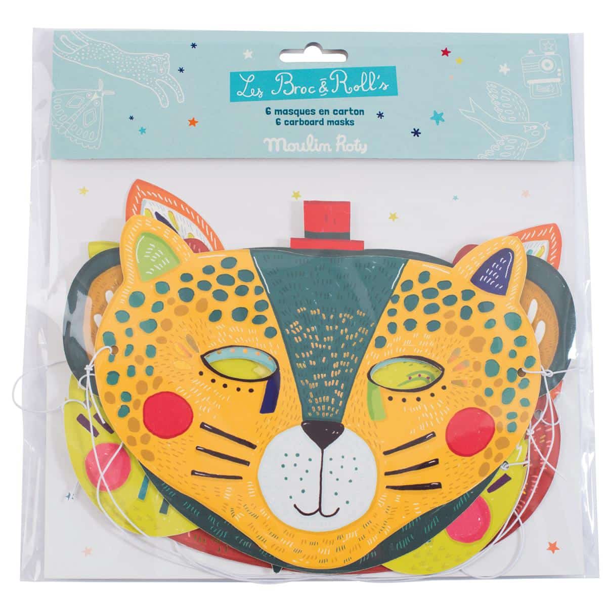 642775 Moulin Roty Set of 6 Jungle Masks