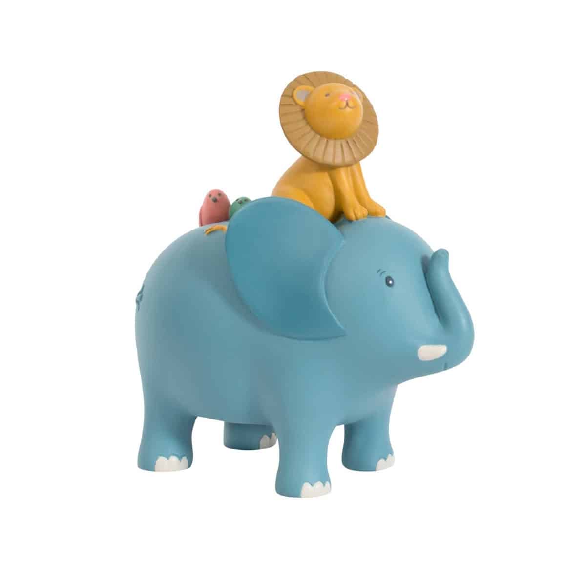 669170 Moulin Roty Money Box Elephant and Lion