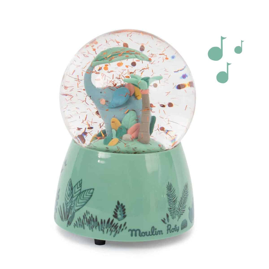 669241 Moulin Roty Snow Globe with Music Elephant (1)