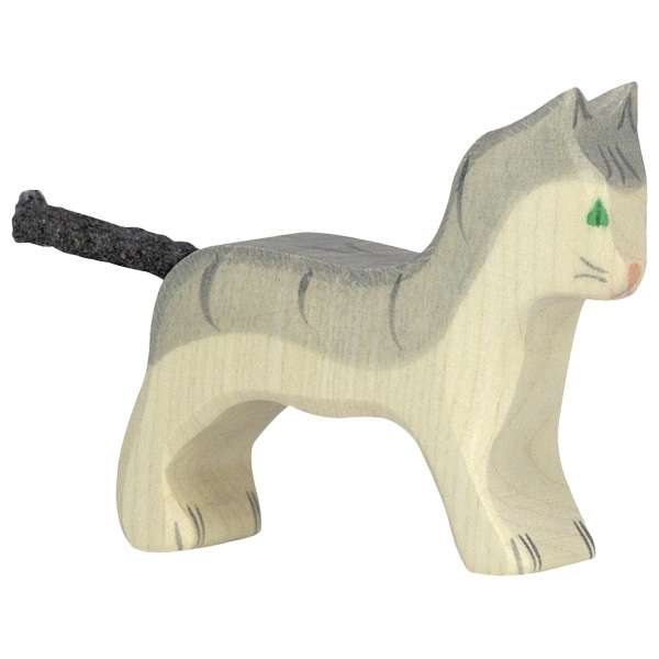 80056 Holztiger Cat, small, grey