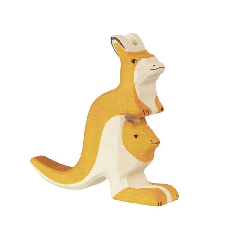 80193 Holztiger Kangaroo with young