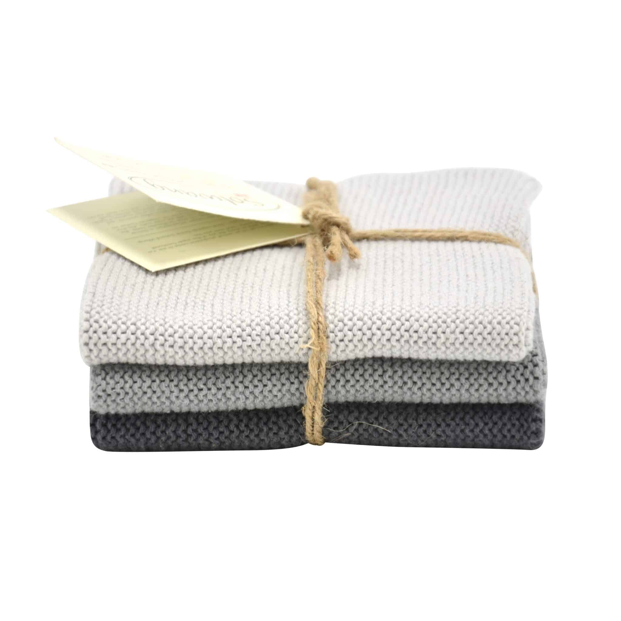 919293 Solwang Organic Dish Cloths - Steel Grey Combi