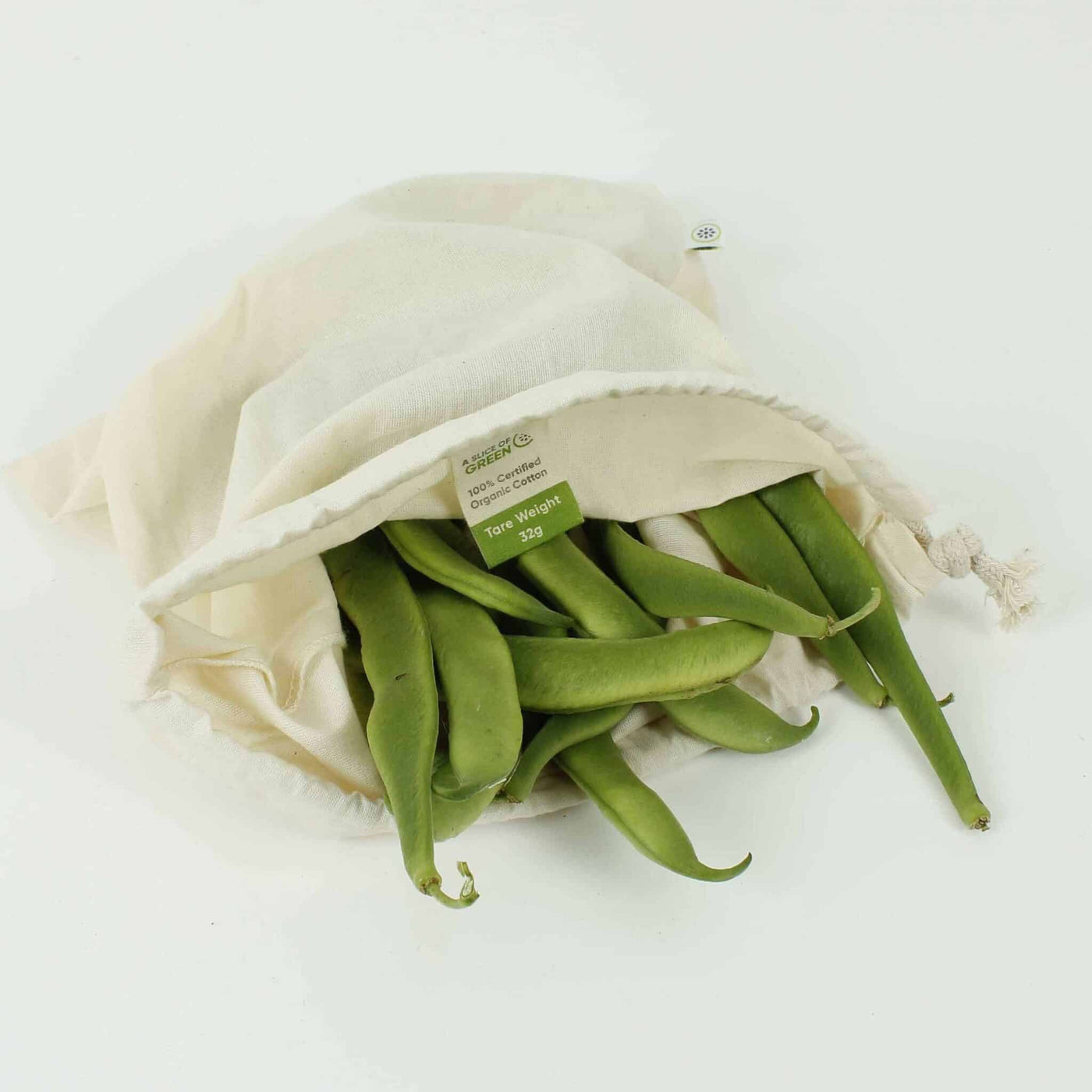 A Slice of Green Organic Cotton Produce Bag - Medium (26 x 32cm)