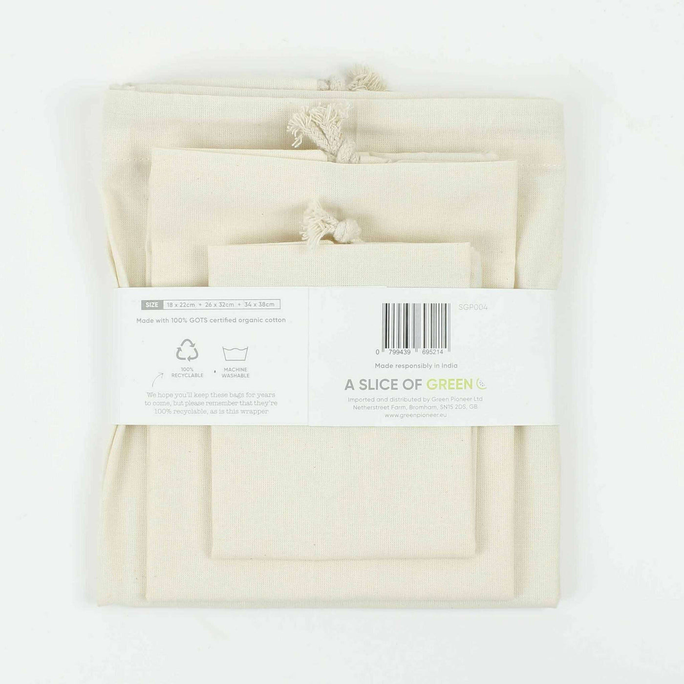 A Slice of Green Organic Cotton Produce Bags - Variety Pack (Set of 3)