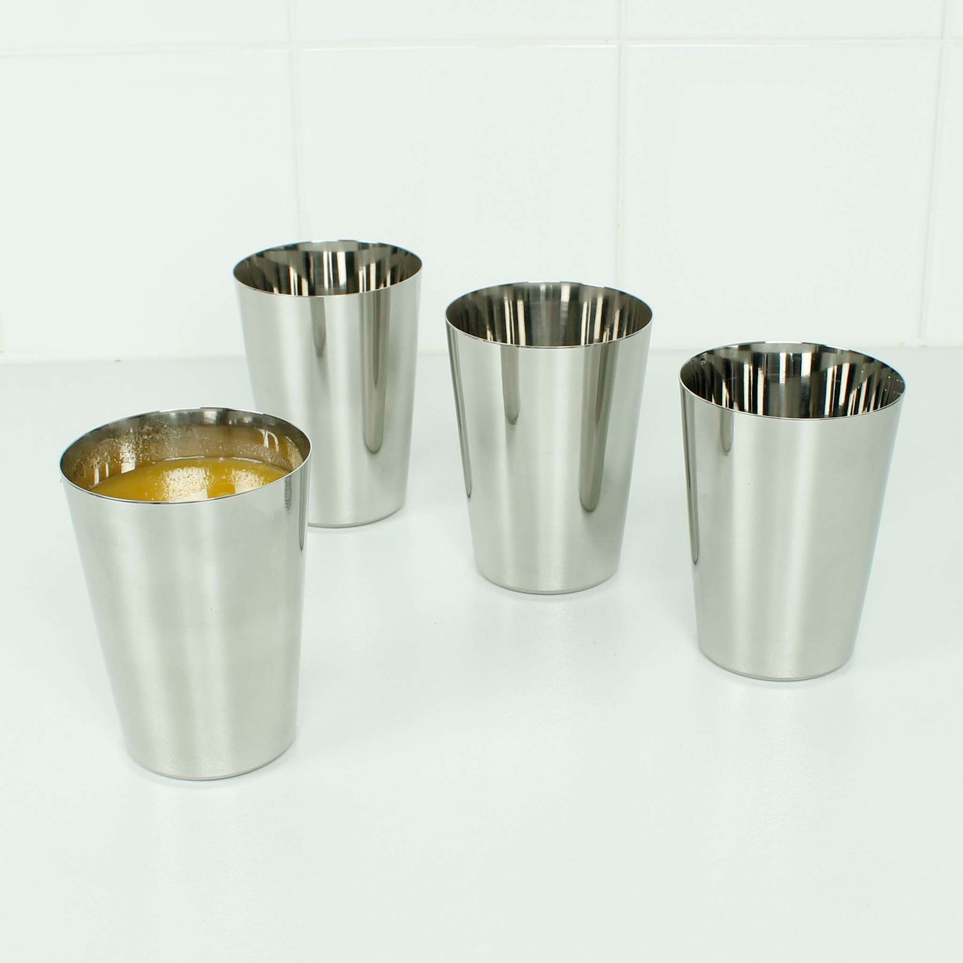 A Slice of Green Stainless Steel Cups (Set of 4)