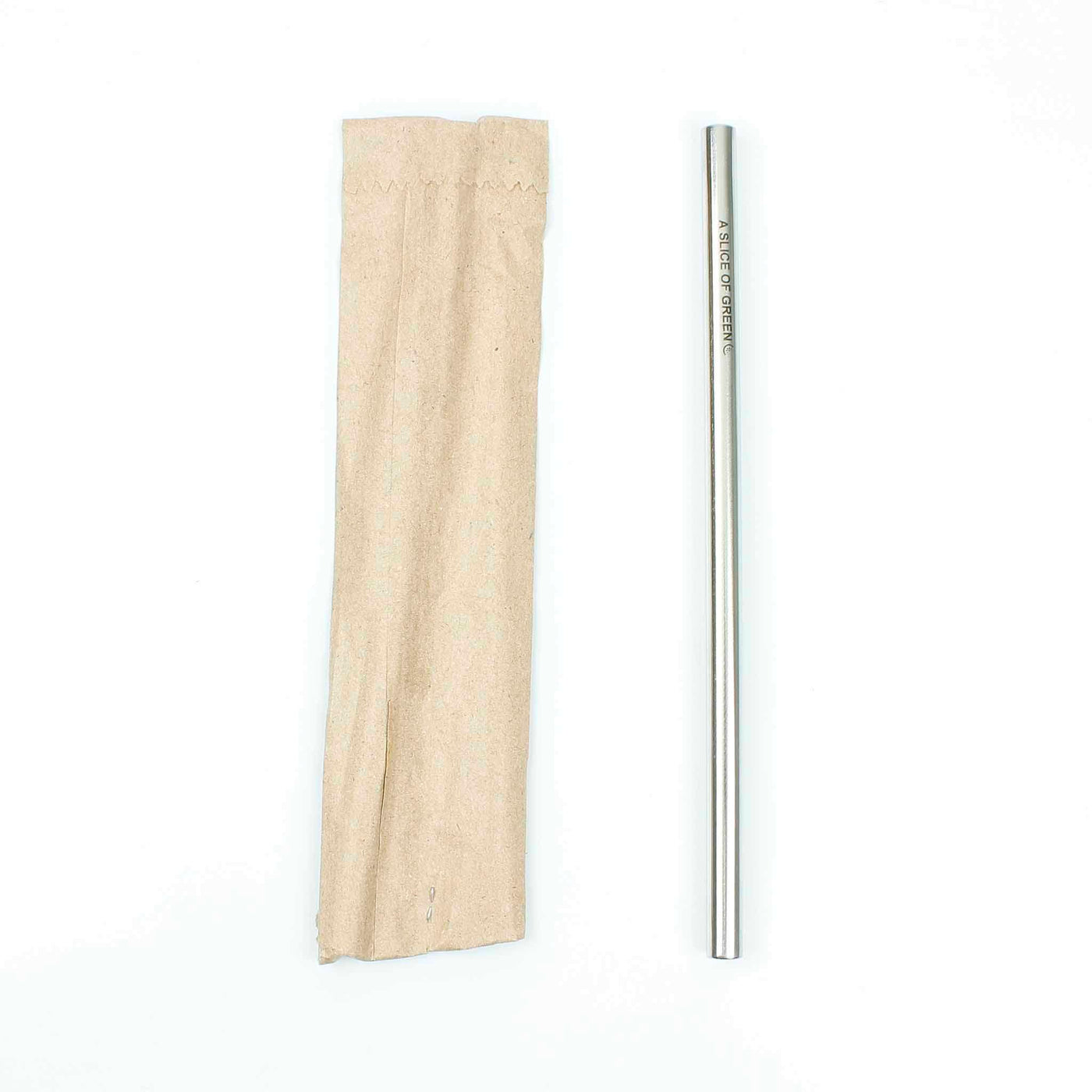 A Slice of Green Stainless Steel Smoothie Straw