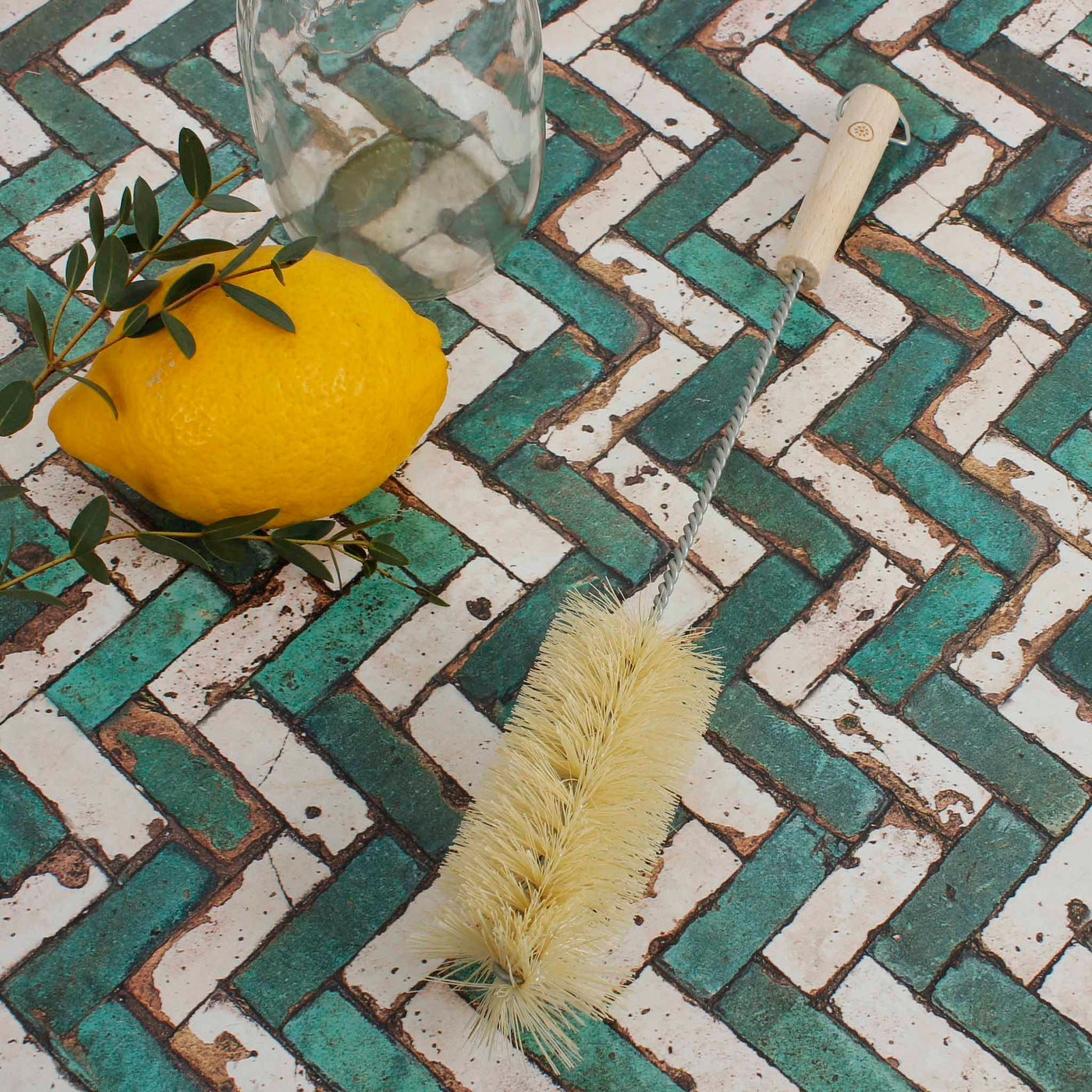 A Slice of Green Wooden Bottle Brush - Plant Based Bristles