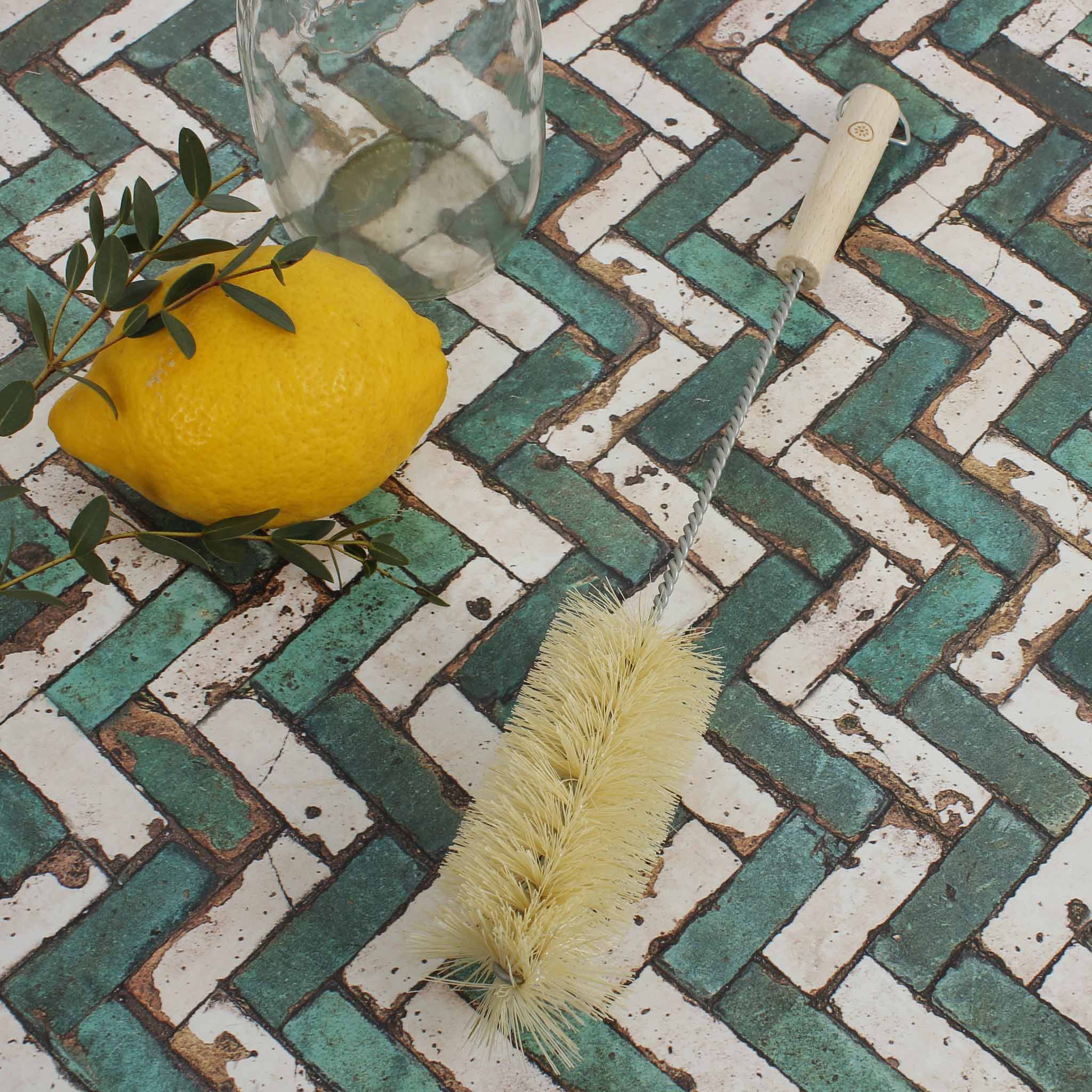 A Slice of Green Wooden Bottle Brush - Plant Based Bristles