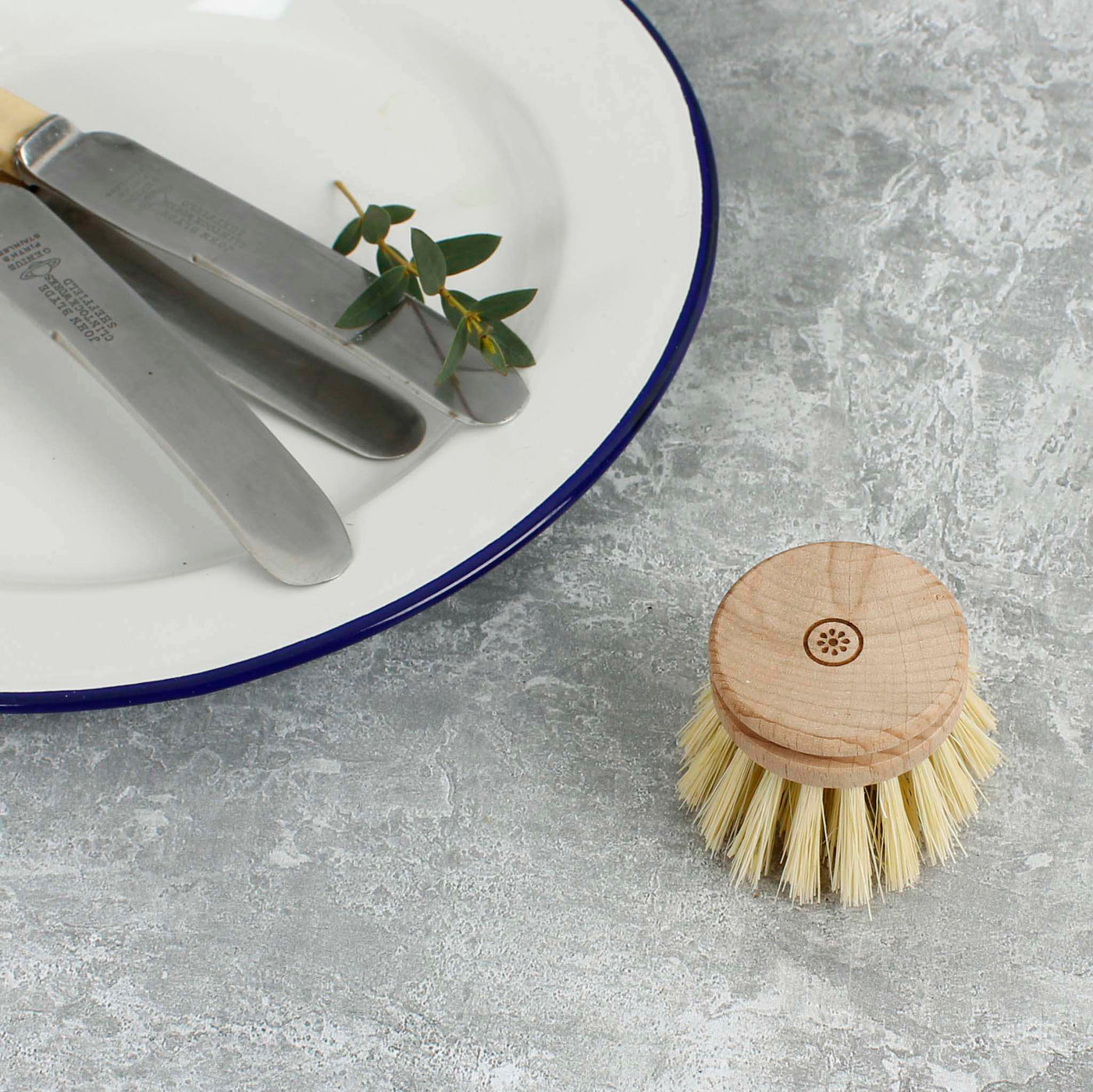 A Slice of Green Wooden Head for Dish Brush - Plant Based Bristles