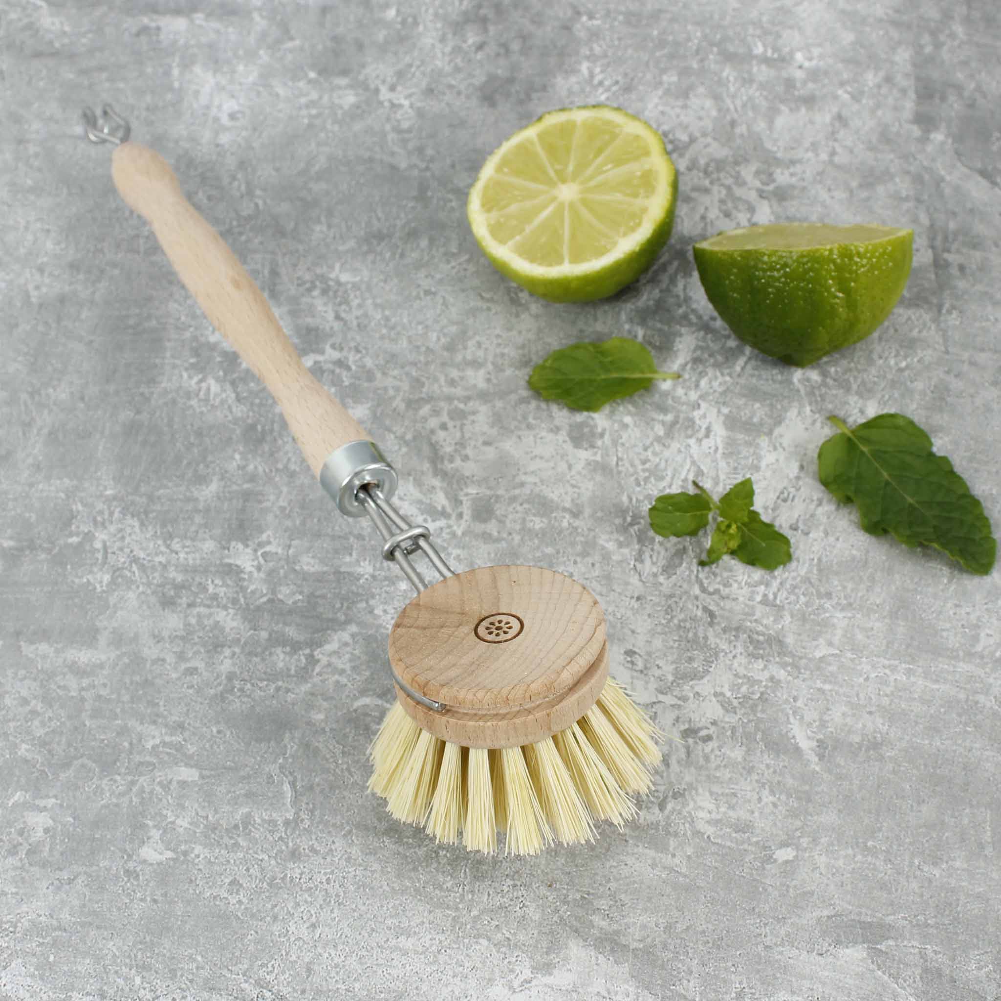 A Slice of Green Wooden Replaceable Head Dish Brush - Plant Based Bristles