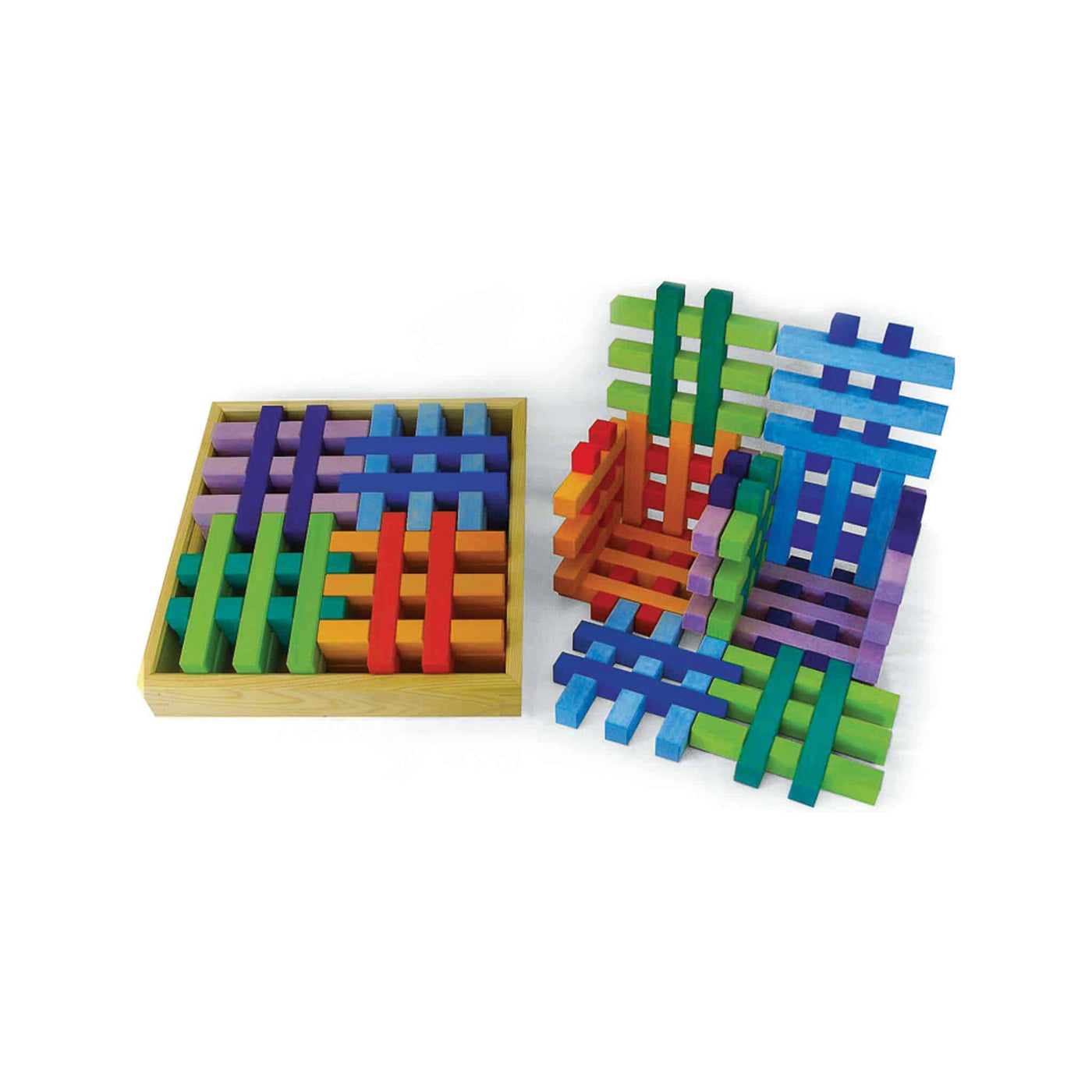 BS-00162 Bauspiel Grid Blocks multi-coloured