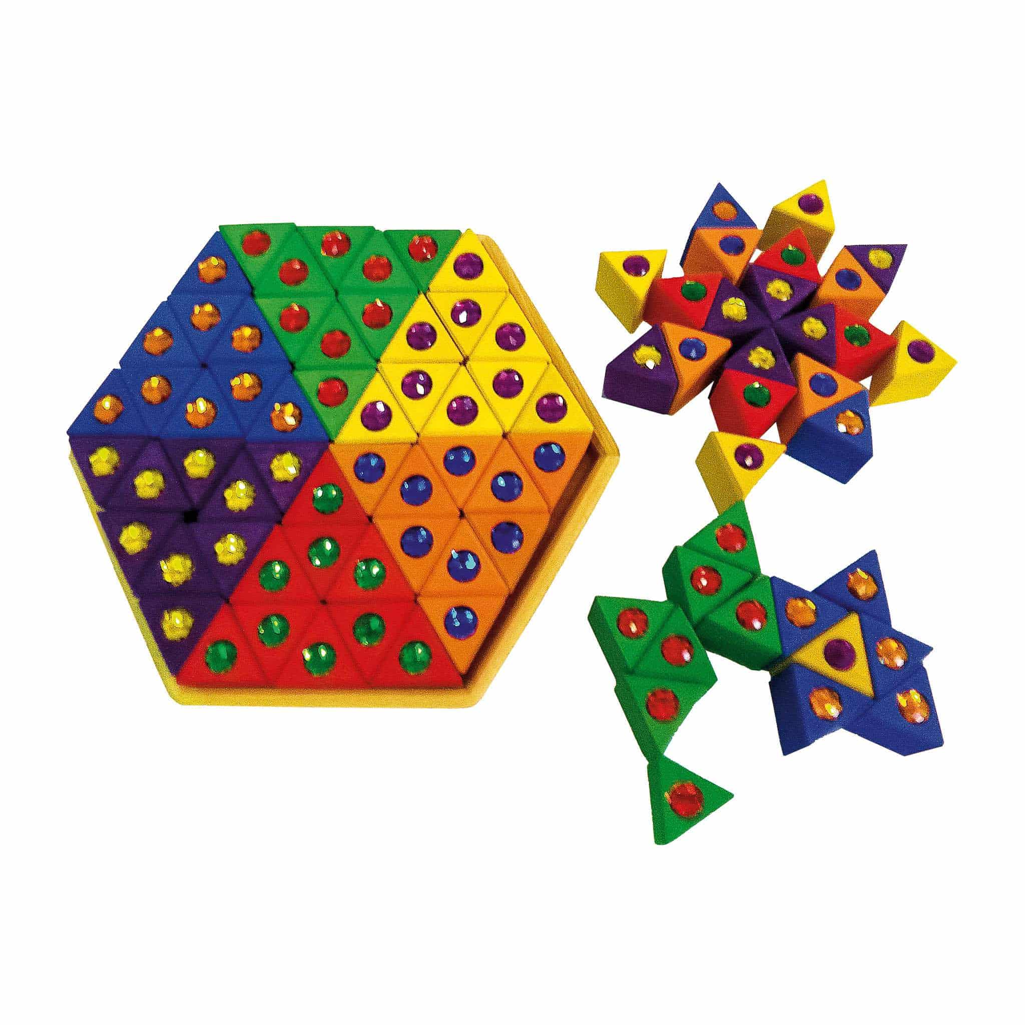 BS-00186 Bauspiel Coloured Triangles - 54 piece set