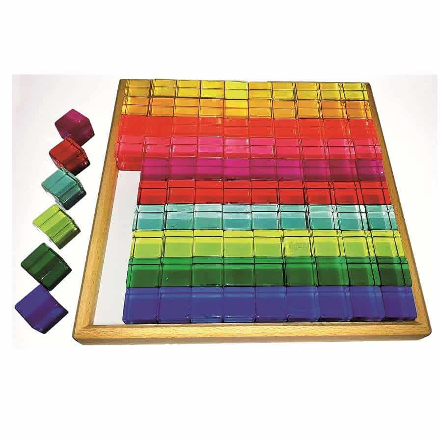 BS-100 Bauspiel Lucent Cubes (100 Set with Tray)