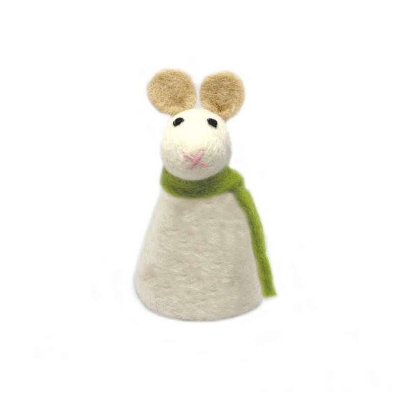 BeYonna egg cosy Mouse - white lime