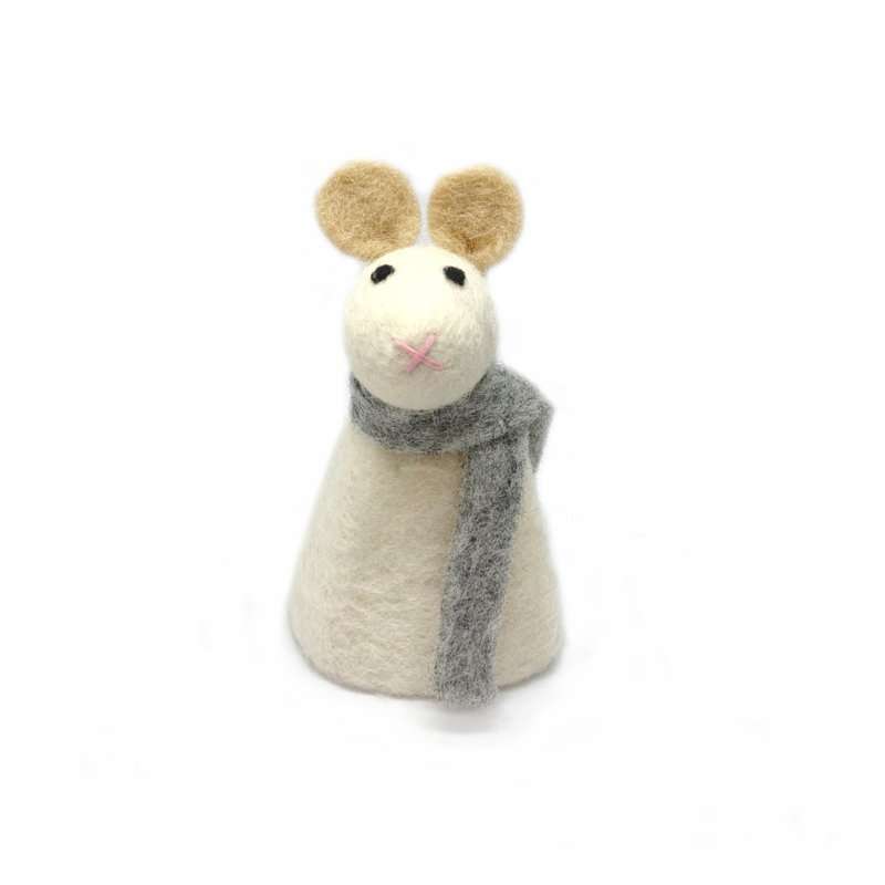 BeYonna egg cosy Mouse - white grey