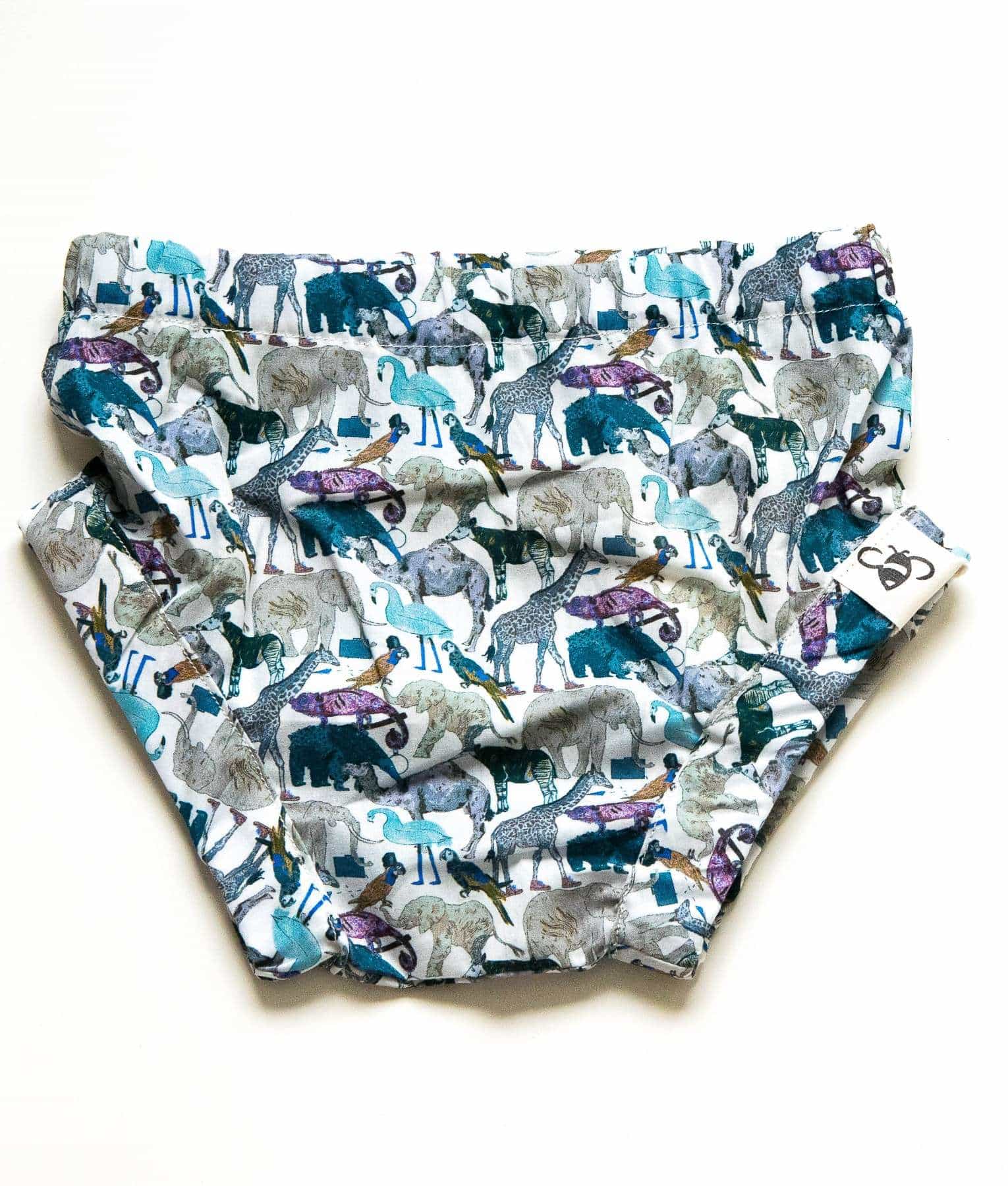 Blue zoo bloomers by Bumble Blooms (front)