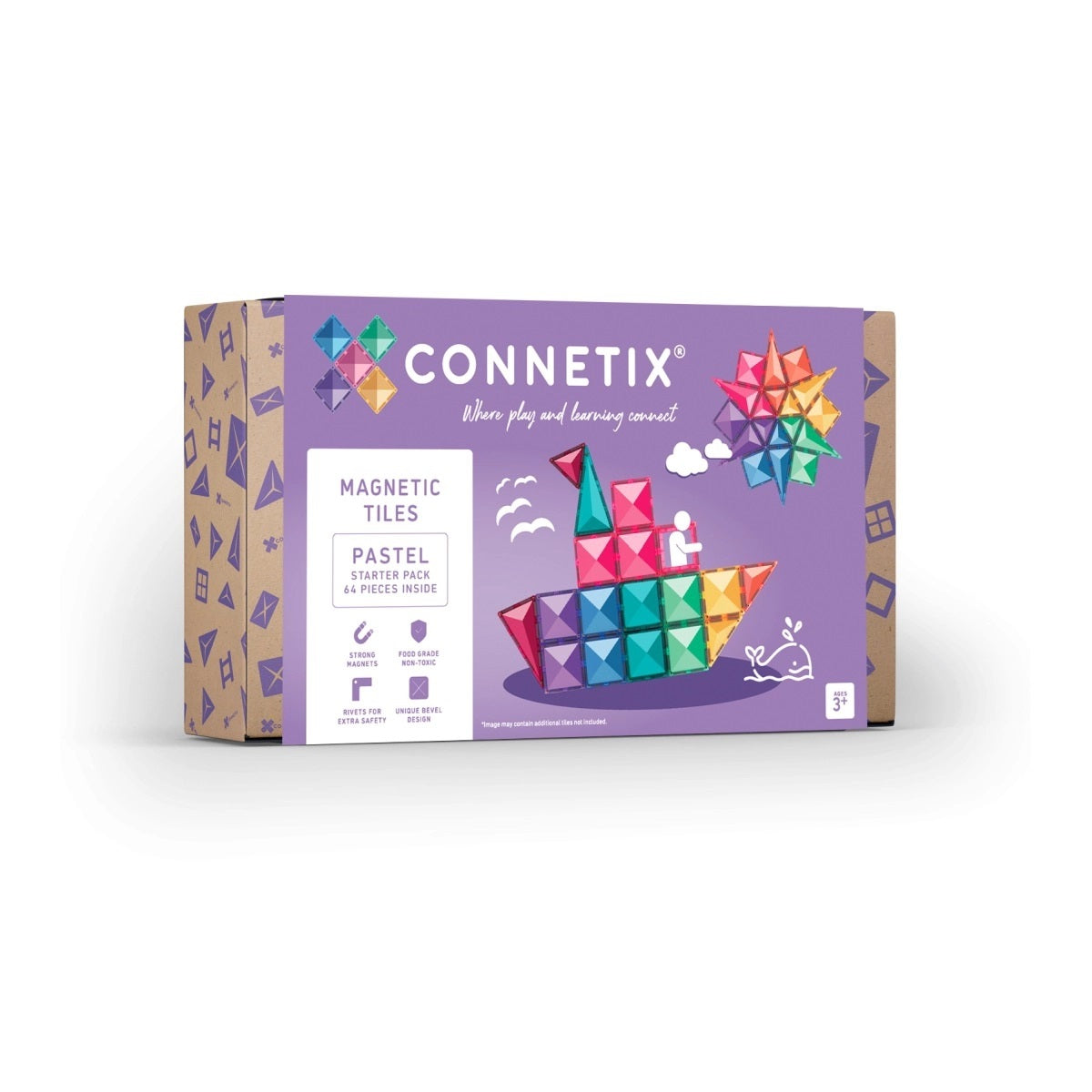 Connetix Pastel Starter Pack - 64 pc