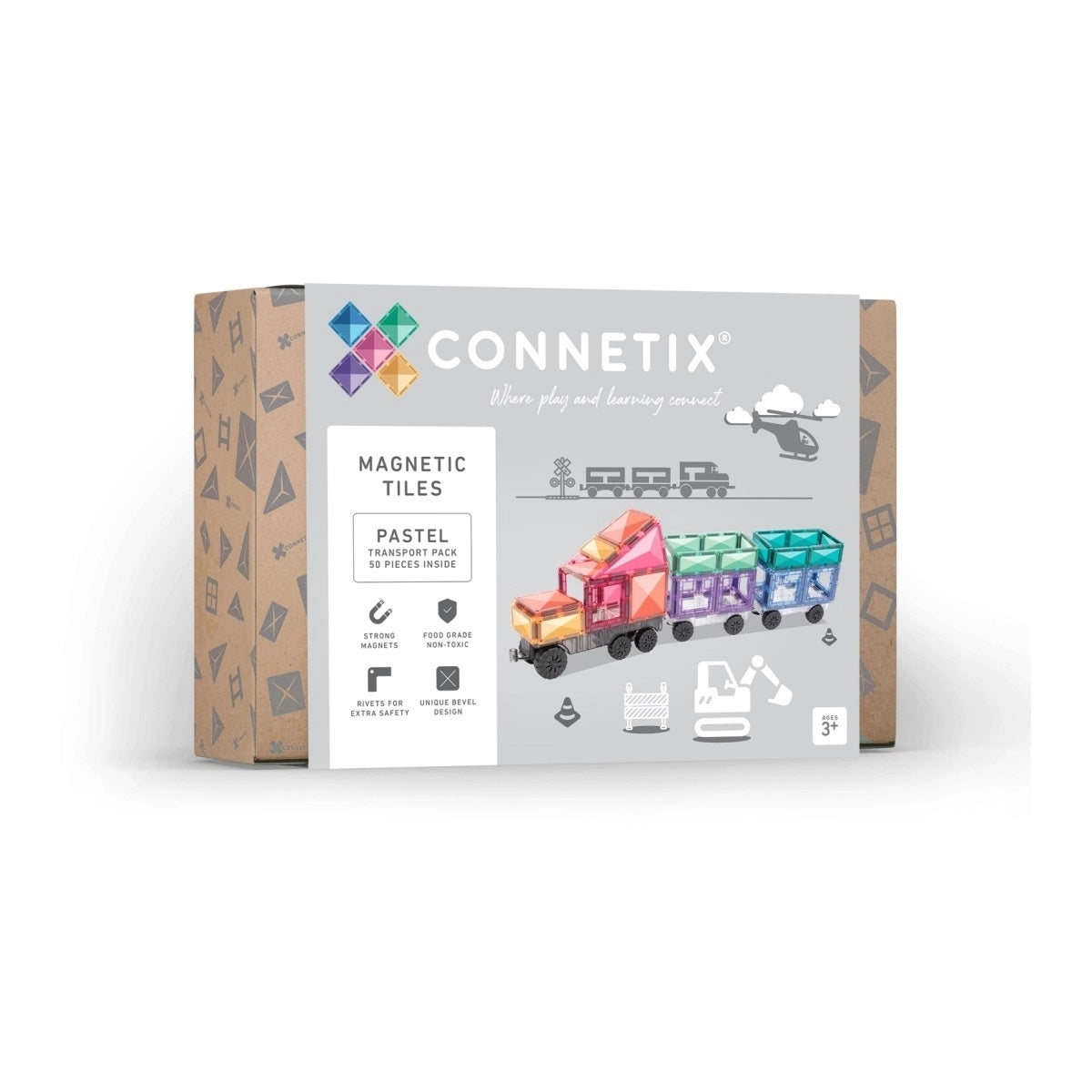 Connetix Pastel Transport Pack - 50 pc