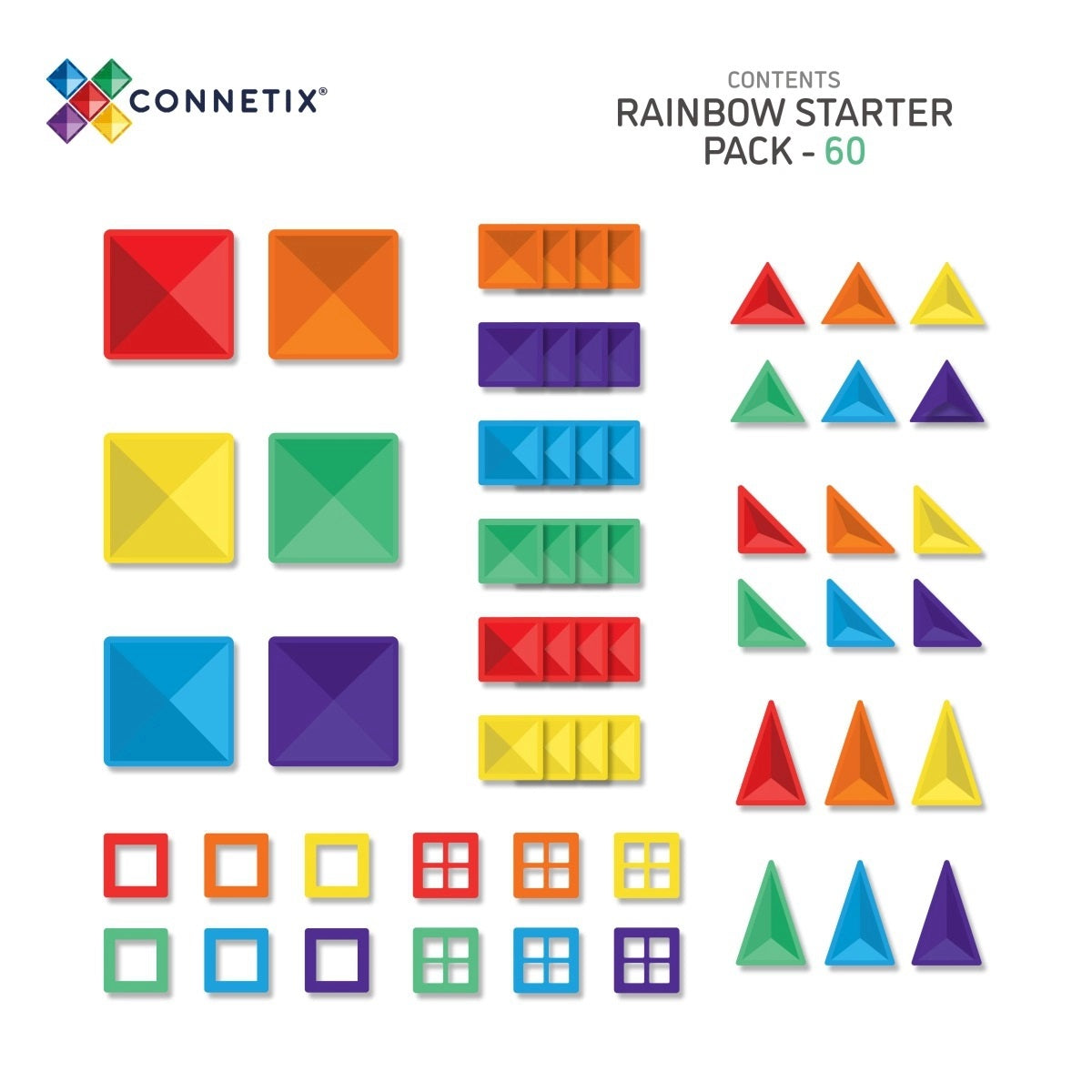 Connetix Rainbow Starter Pack - 60 pc