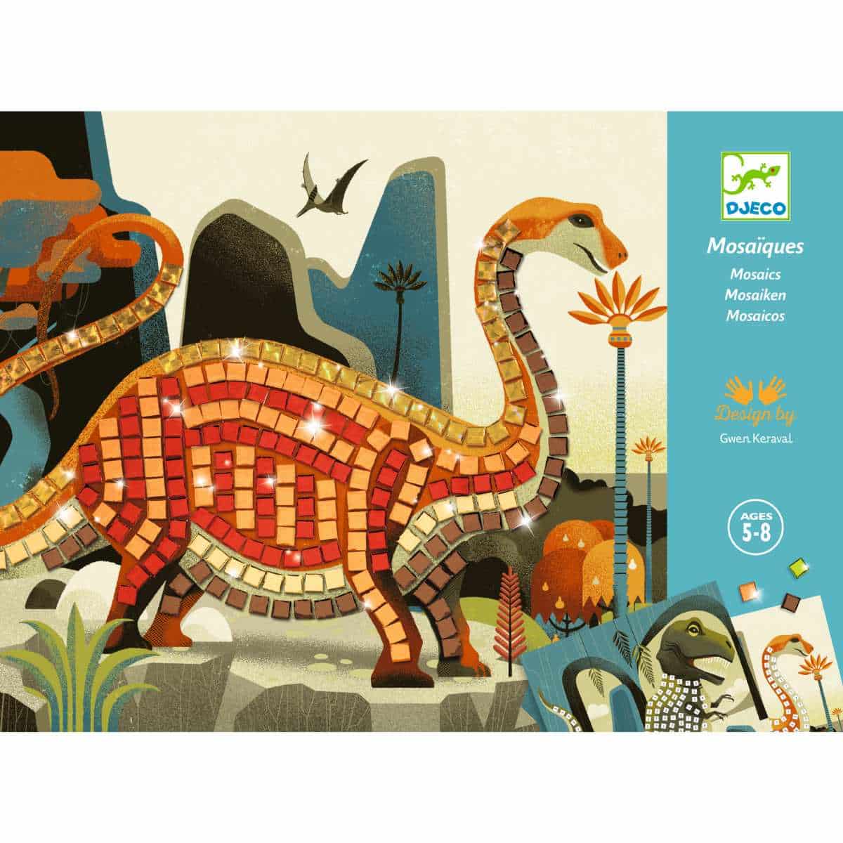 DJ08899 Djeco Mosaik (5-8y) - Dinosaurs