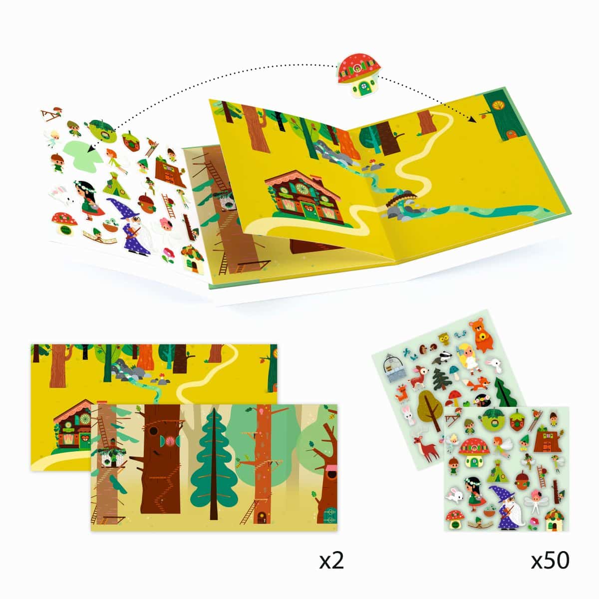 DJ08956 Djeco Sticker Book Enchanted Forest (1)