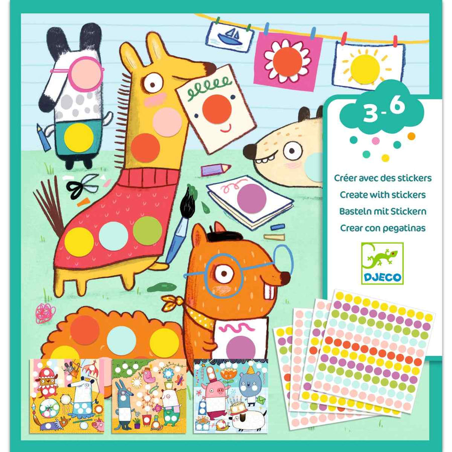 DJ09044 Djeco Creative Set Stickers - Round Dots