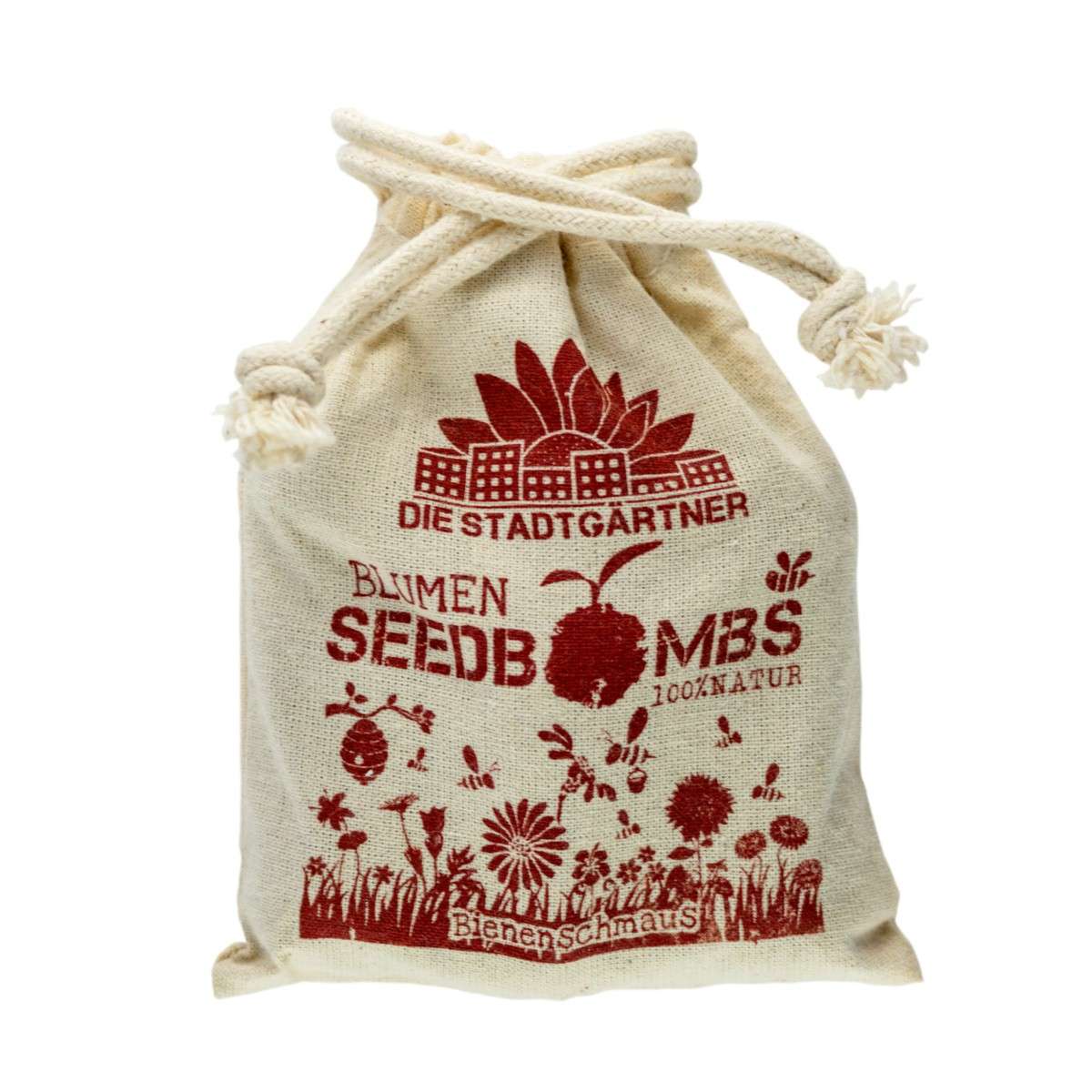 Die Stadtgärtner - Seedbombs linen bag set of 8 - Bees Feast (1)