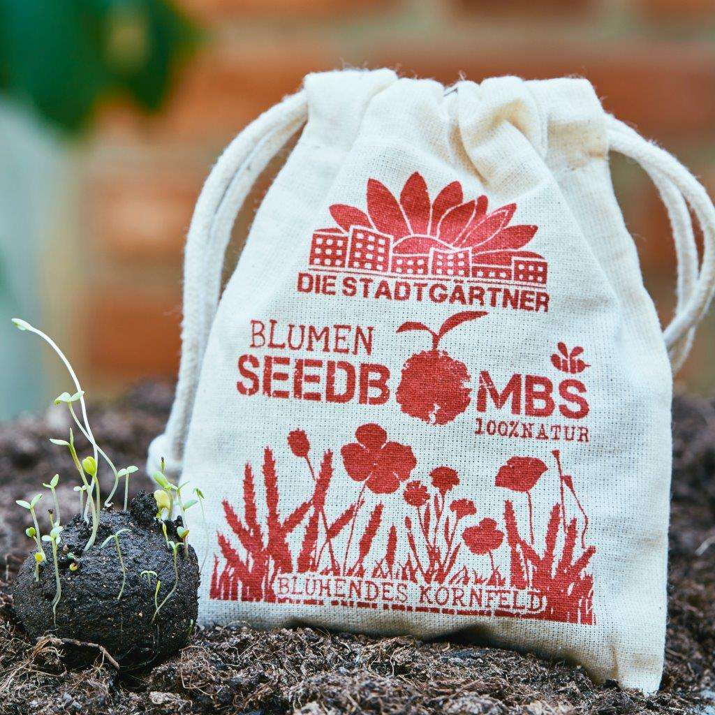 Die Stadtgärtner - Seedbombs linen bag set of 8 - Cornfield in Bloom