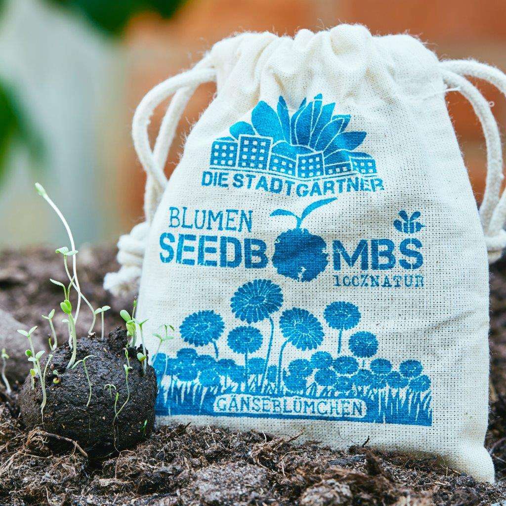 Die Stadtgärtner - Seedbombs linen bag set of 8 - Daisies