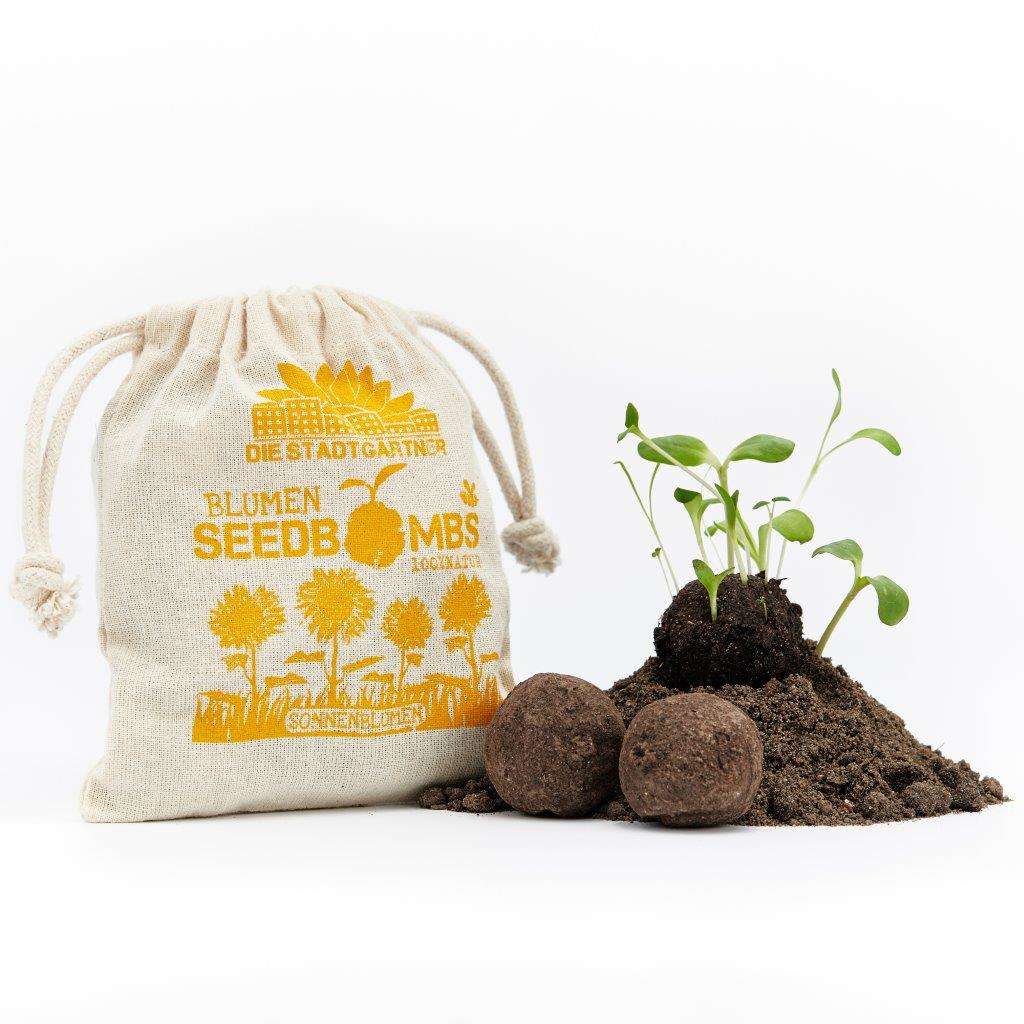 Die Stadtgärtner - Seedbombs linen bag set of 10 - Sunflower