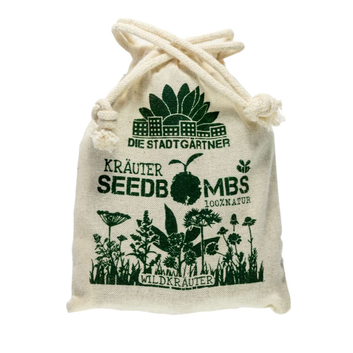 Die Stadtgärtner - Seedbombs linen bag set of 8 - Wild herbs (1)