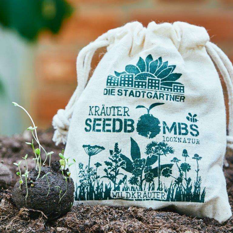 Die Stadtgärtner - Seedbombs linen bag set of 8 - Wild herbs