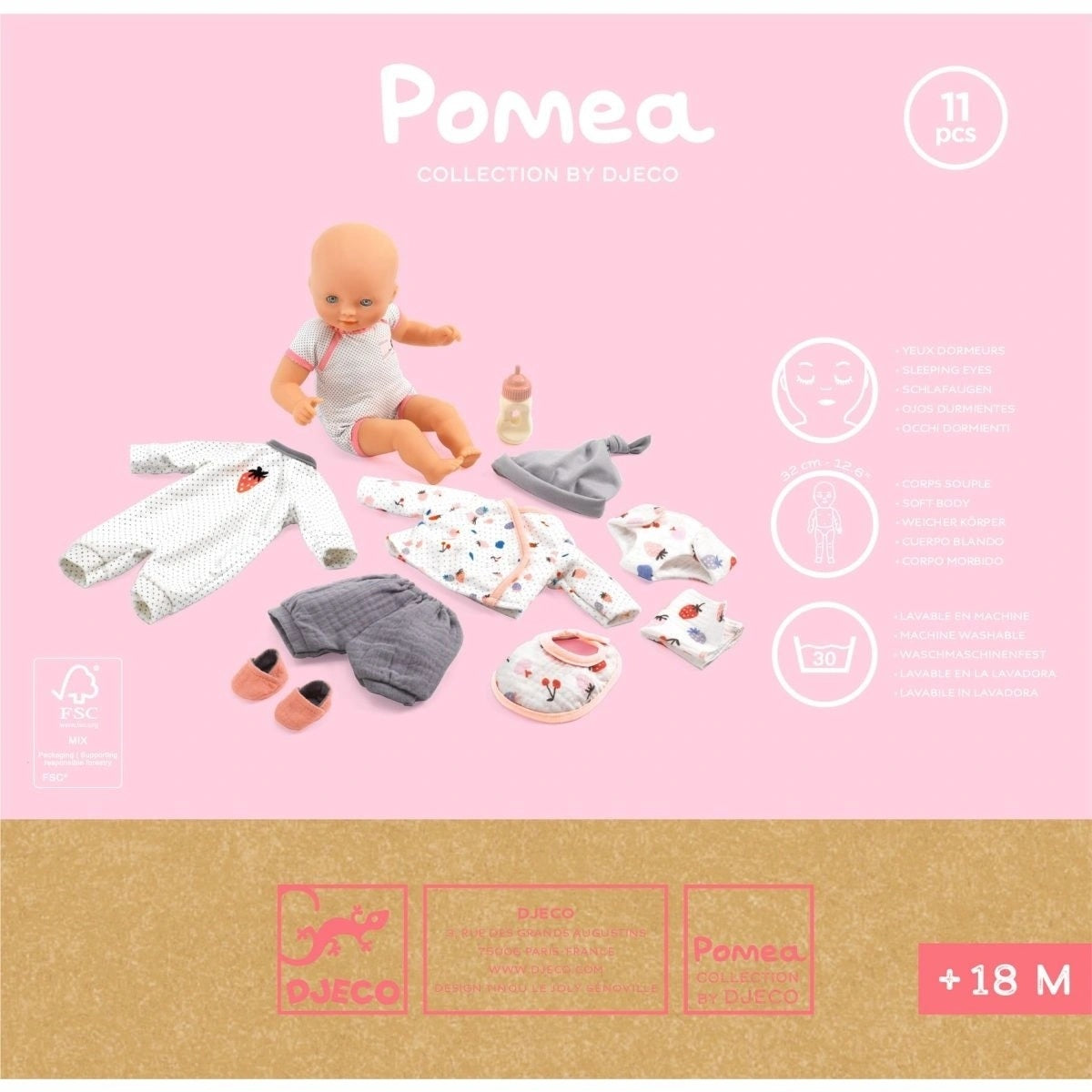 Djeco Pomea Doll in a Suitcase