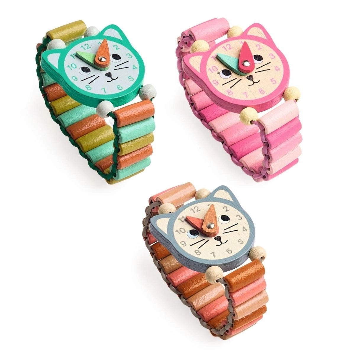 Djeco Role Play Toy - My Little Wooden Cat Watch