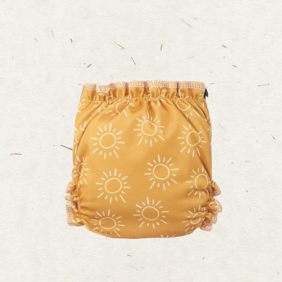 Eco Mini NewBorn AIO Cloth Diaper - Eternal Sunshine - back