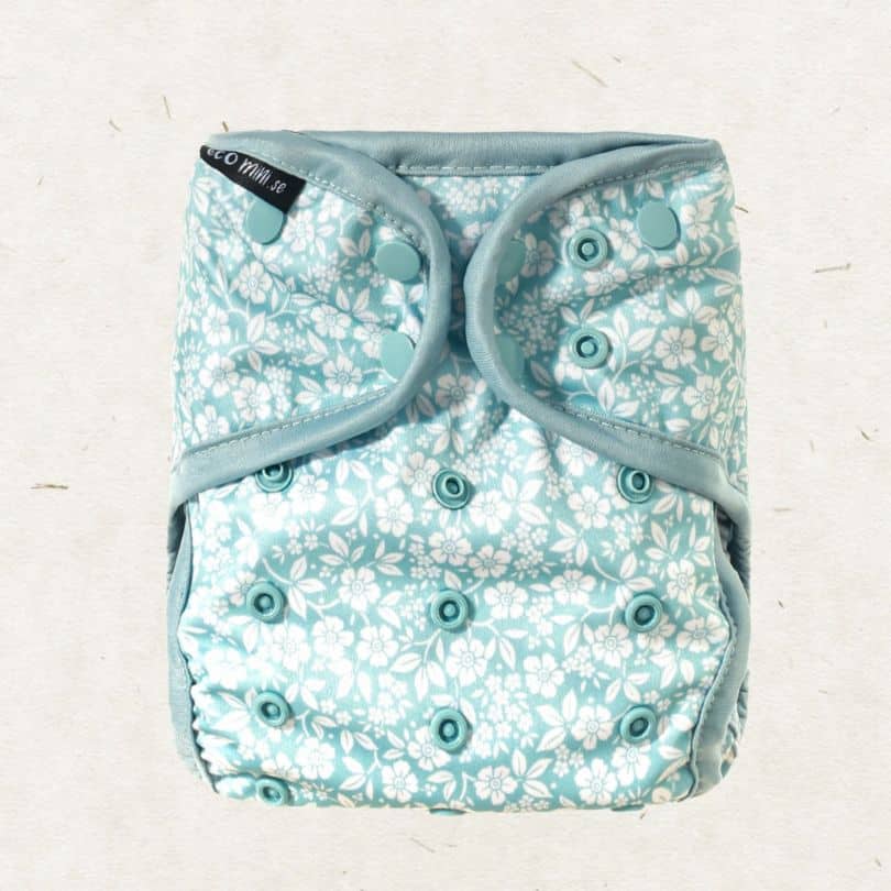 Eco Mini OS Cloth Diaper cover. Cecilia - front