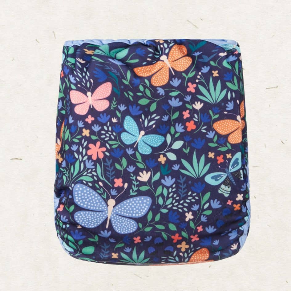 Eco Mini OS Cloth Diaper cover. Flutterby - back
