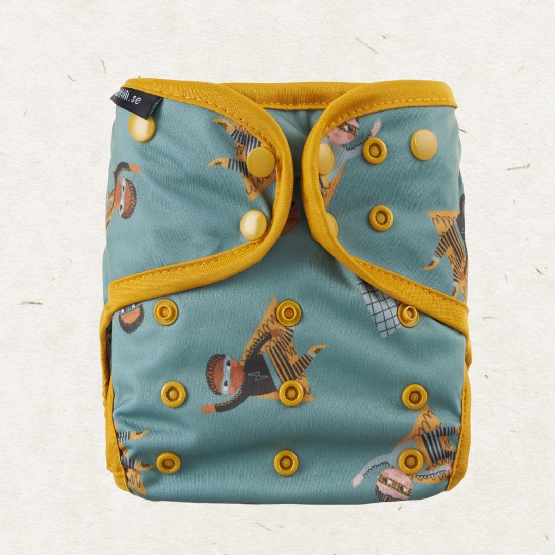 Eco Mini OS Cloth Diaper cover. Superhero