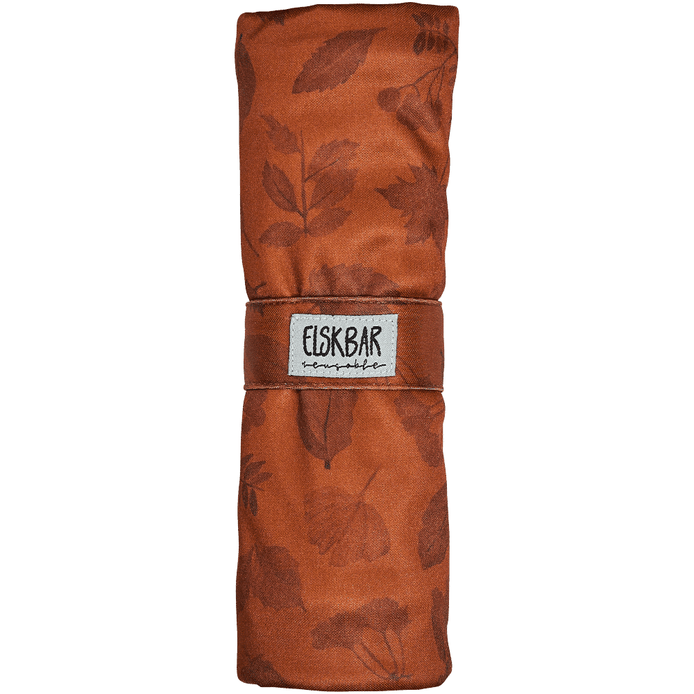 Elksbar Changing Mat rolled - Leaves (red)
