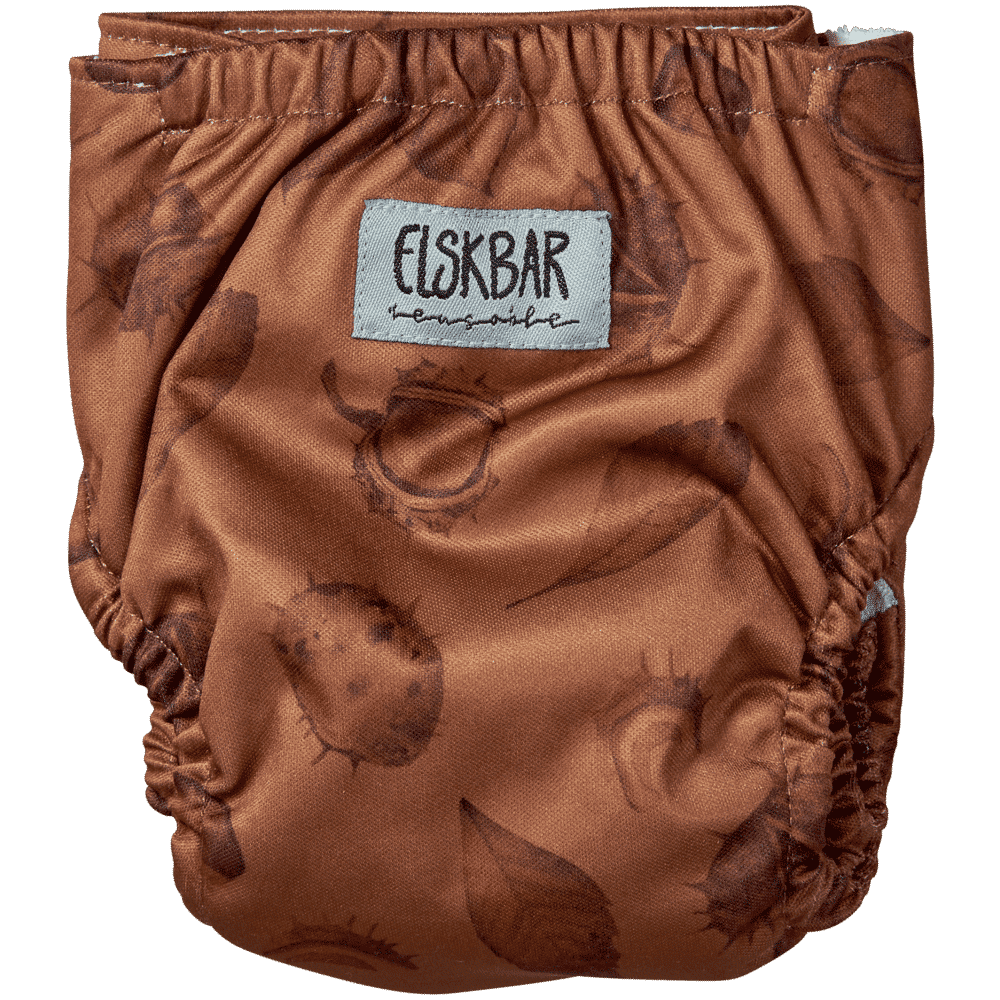 Elskbar All-in-One Cloth Nappy (Newborn) - Chestnut (rust)