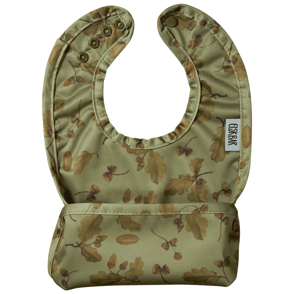 Elskbar Bib with Pocket - Acorn (green) (1)