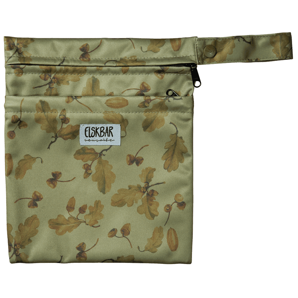 Elskbar Small Double Zip Wet Bag - Acorn (Green)