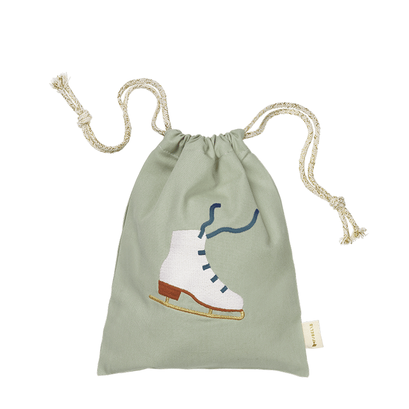 Gift Bag - Ice Skate embroidery - Eucalyptus 3