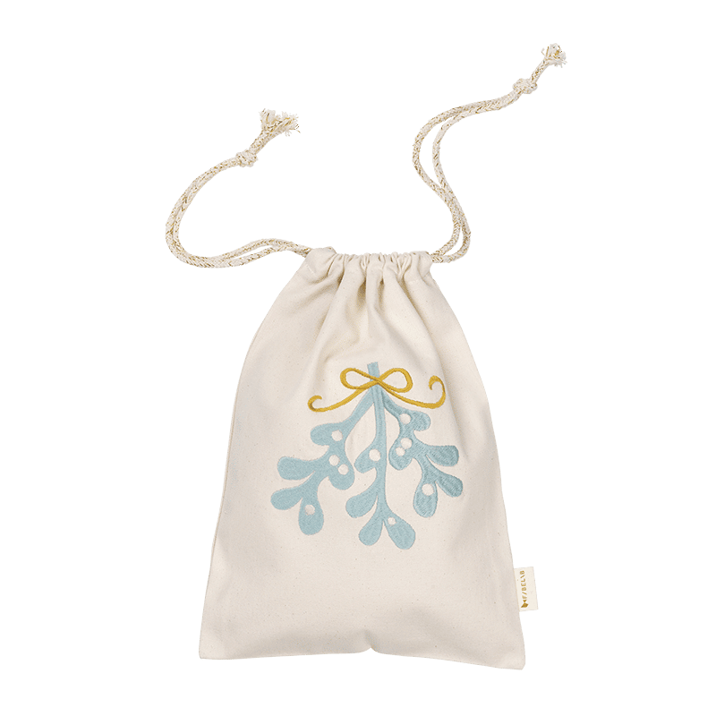 Gift Bag - Mistletoe embroidery - Natural (primary)